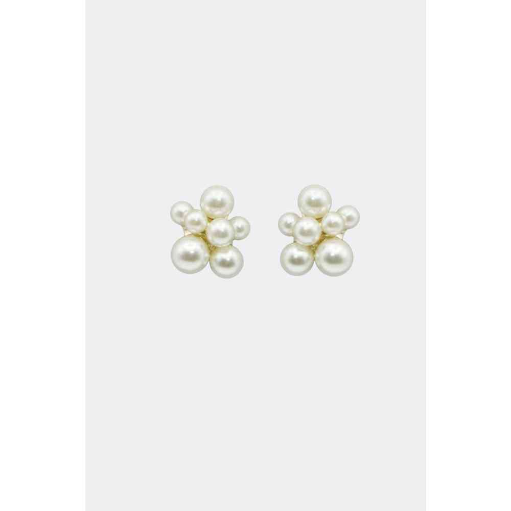 Voodoo Vixen - Pearl Bead Cluster Boucles d'oreilles - Blanc